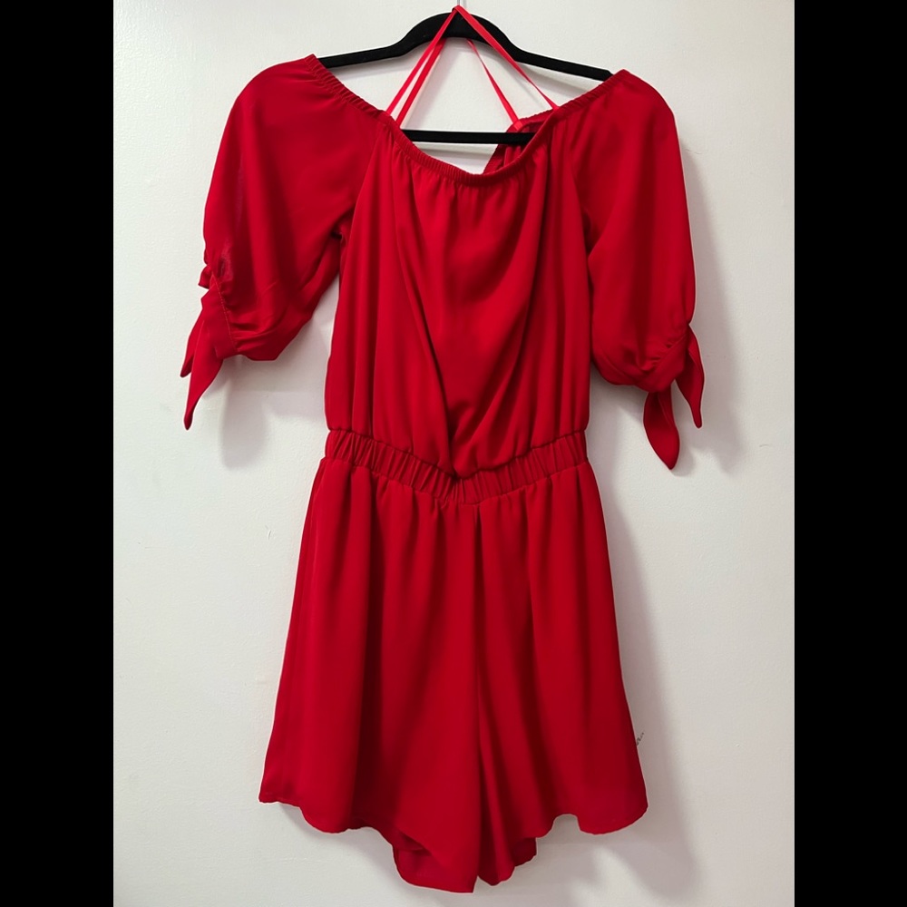 City Triangles Red Romper